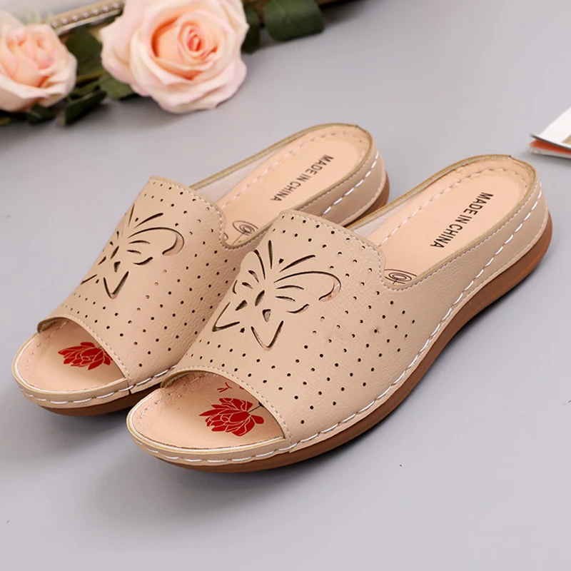 2022 New Shoes Sandals Women Outdoor Walking Shoes Retro Ladies Shoes Slip On Women Shoe Slipper Female Zapatillas Muje Footwear 