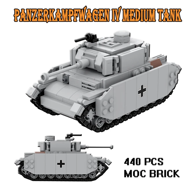 WW2 German Military Battle Tank Model Building Blocks Technical Blocks Tracked Armored Vehicle Army Soldier Bricks Toys for Boys 3