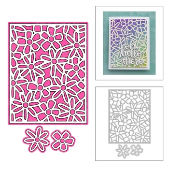 

2020 New Rectangle Background Metal Cutting Dies For DIY Flower Embossing Decoration Greeting Card Album Scrapbooking No Stamps