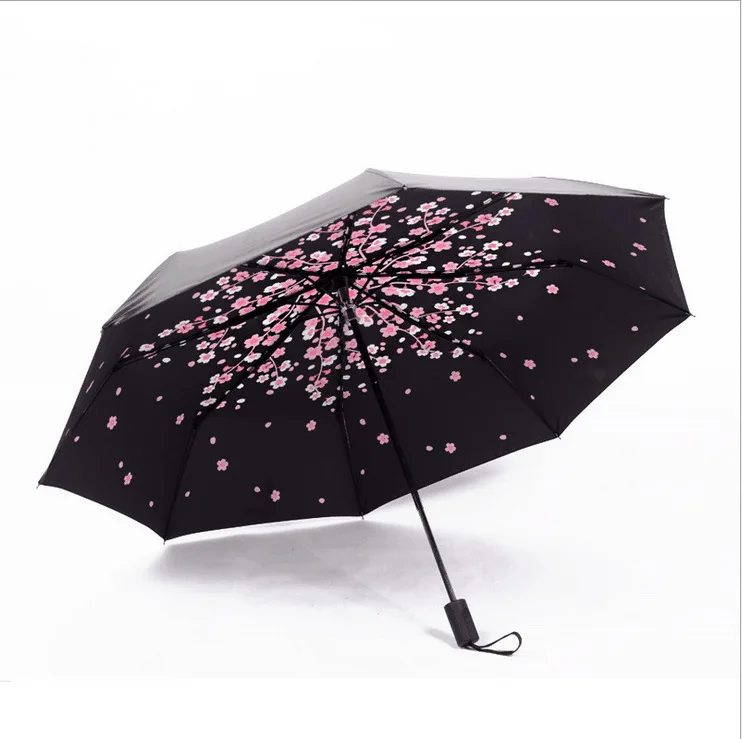 

Manufacturers Currently Available Wholesale Creative Peach Blossom Umbrella Parasol Vinyl Sun-resistant Folding Umbrella Customi