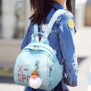 

Luxury Lady Backpack New Sequin Letter Student School Bag Trend Travel Multifunctional Bag Gift Plush Doll Pendant
