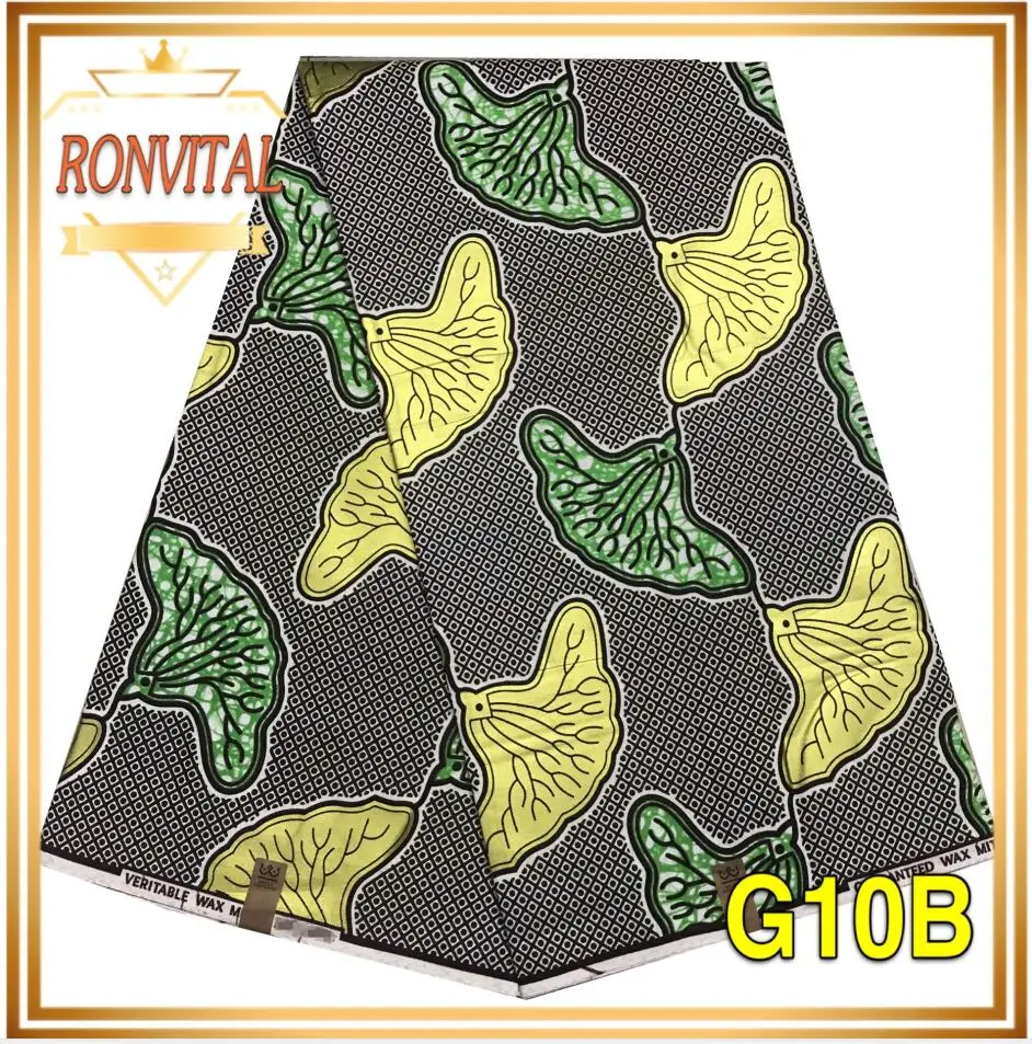 Ткань с золотым восковым принтом RONVITAL, африканская ткань с принтом, женское платье, сделай сам, восковая ткань в нигерийском стиле, хлопок, 6 ярдов/