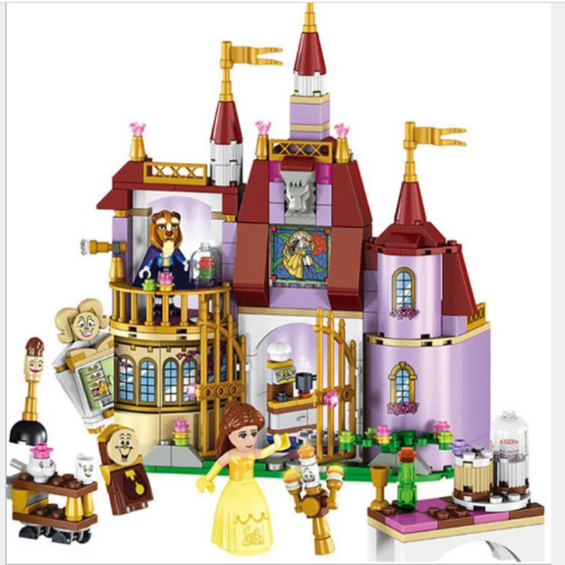 Princess Castle Building Block Bricks Mermaid Ariel Princess Elsa Anna Cinderella Belle Compatible Legoinglys Friends Girls 4