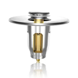 New Universal 25-35mm Brass Sink Filter Pop Up Bounce Drain Strainer Stopper Anti-Clogging Bathroom Kitchen Drainer Hair Catcher