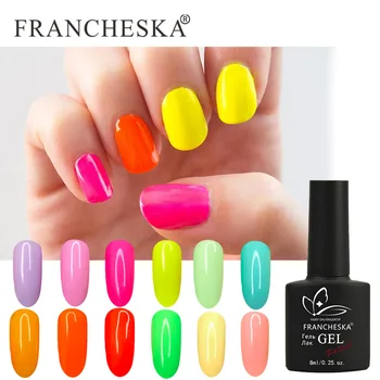 

8ML Fluorescence Neon Nail Art Polish Summer Series Colorful Nail Varnish Design Yellow Lacquer uv Color Gel Manicure Primer