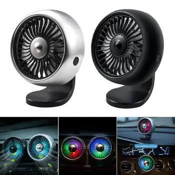 

Car Fan Ambient Light 3.5 Inch Fan for Car 12V 24V Universal Large Wind Three Speed Control USB Car Fan