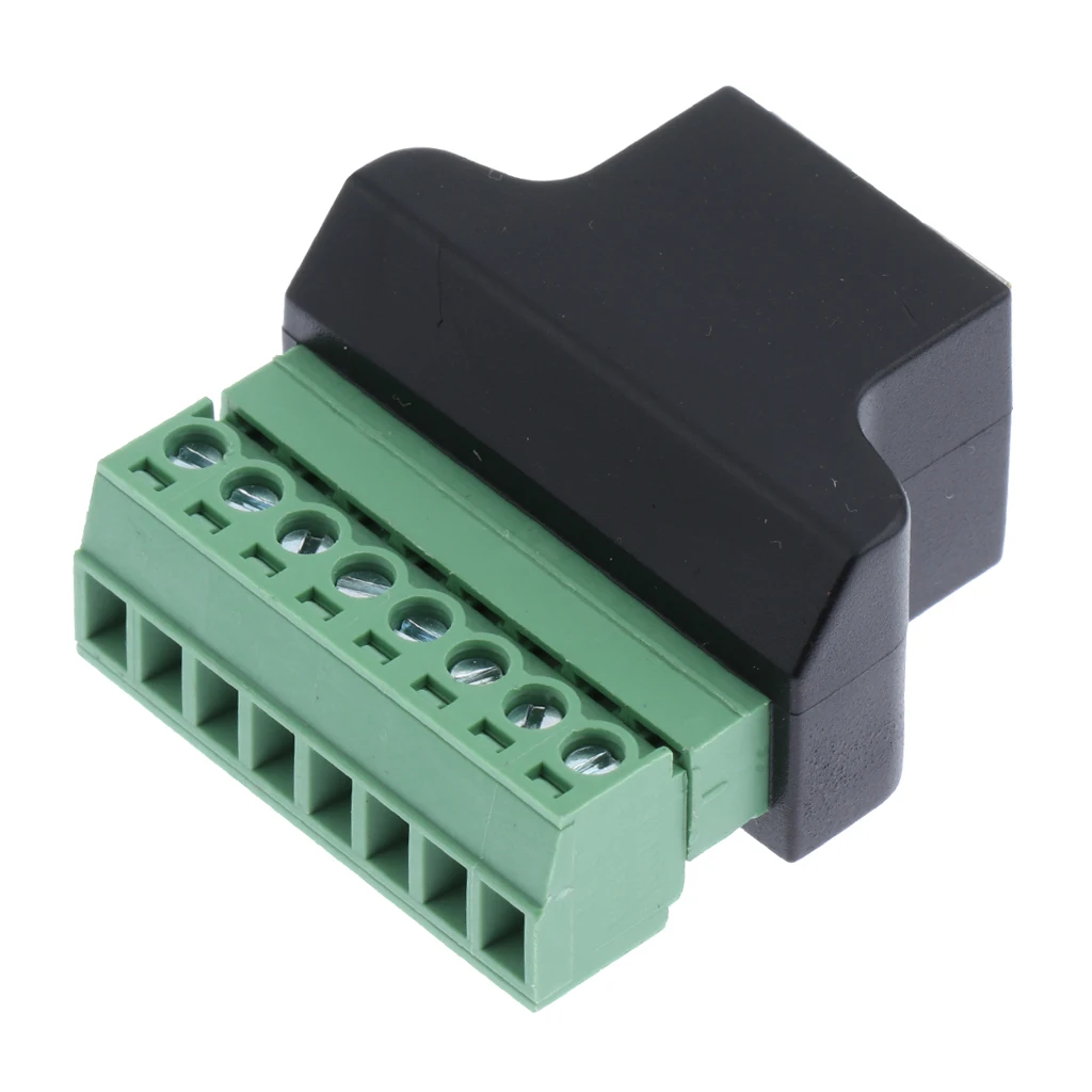 Ethernet RJ45 Female Jack to 8 Pin Screw Terminal Connector Adapter Converter for CCTV Digital DVR