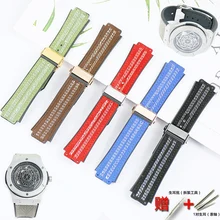 Аксессуары для часов, резиновый ремешок для HUBLOT серии 19 мм x 25 мм 22 мм, складная пряжка для мужчин и женщин, силиконовый спортивный модный ремешок
