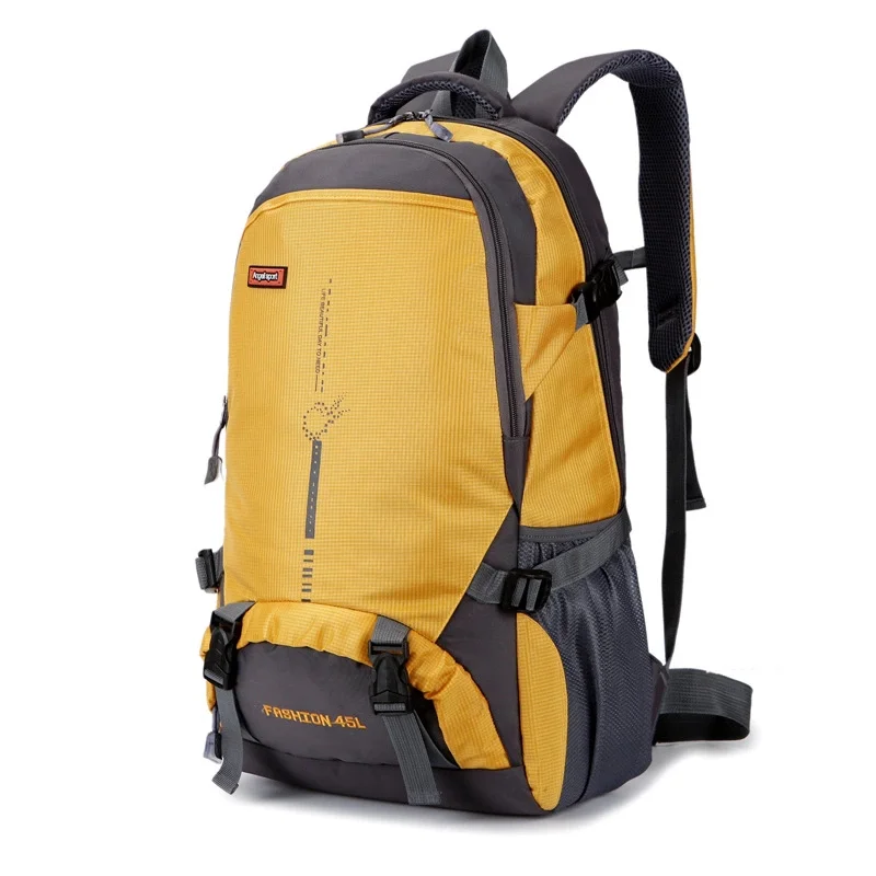 KUBUG 45L большая бейсболка для езды и походов, сумка для путешествий на открытом воздухе, рюкзак для мужчин и женщин, Водонепроницаемый Спортивный Рюкзак Студенческая сумка - Цвет: Yellow
