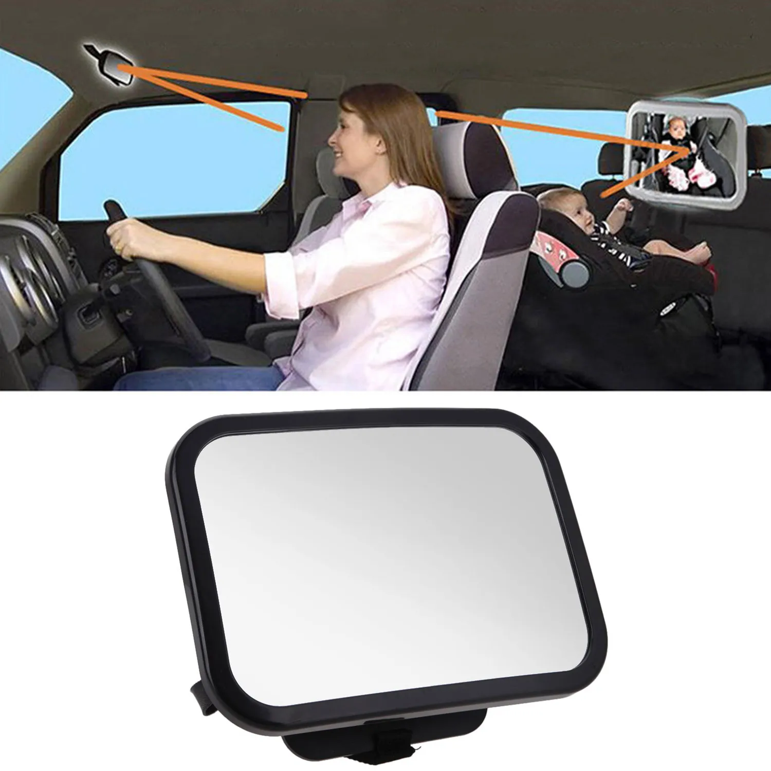 Espejo retrovisor ajustable de 360 grados para coche, espejo de seguridad para Cuidado infantil, accesorios de Interior de coche