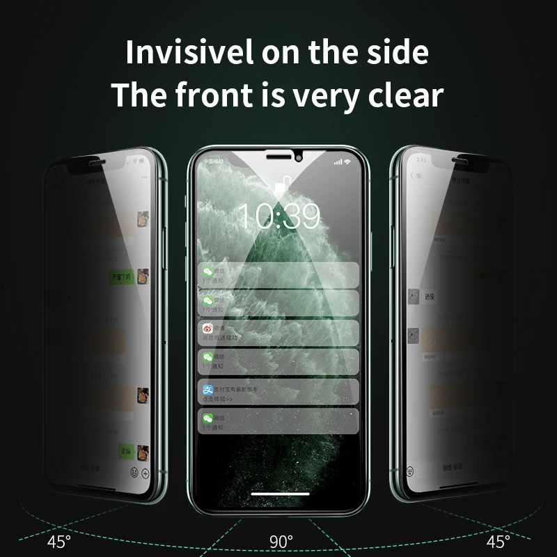 HOCO Защита экрана для защиты конфиденциальности iPhone 11 Pro X Xs Max XR защита от