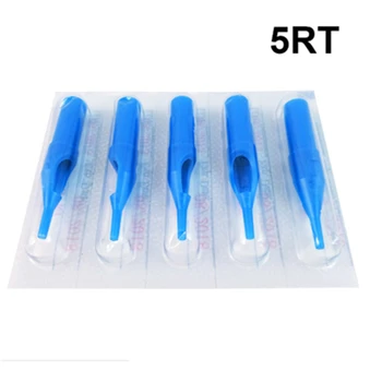 

50pcs 5RT/5FT Blue Sterile Disposable Tattoo Machine Gun Nozzle Tips Needle Tube For Tattoo Gun Needle Ink Cup Grip Kits