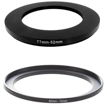 

2 Pcs Camera Parts Lens Filter Step Up Ring Adapter Black, 62mm-72mm & 77mm-52mm