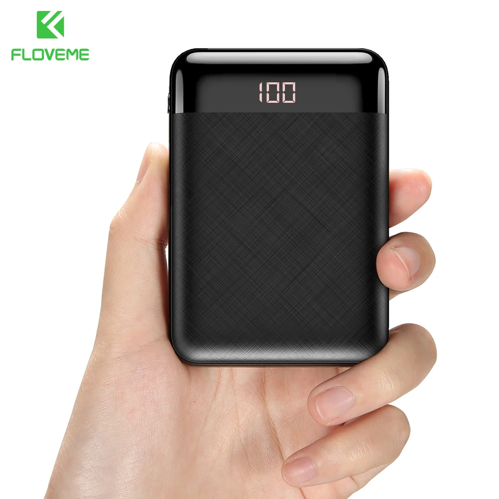 

FLOVEME Power Bank for Xiaomi Mini Power Bank 10000mAh Portable External Phone Battery Charger For iPhone X Huawei P20 PowerBank