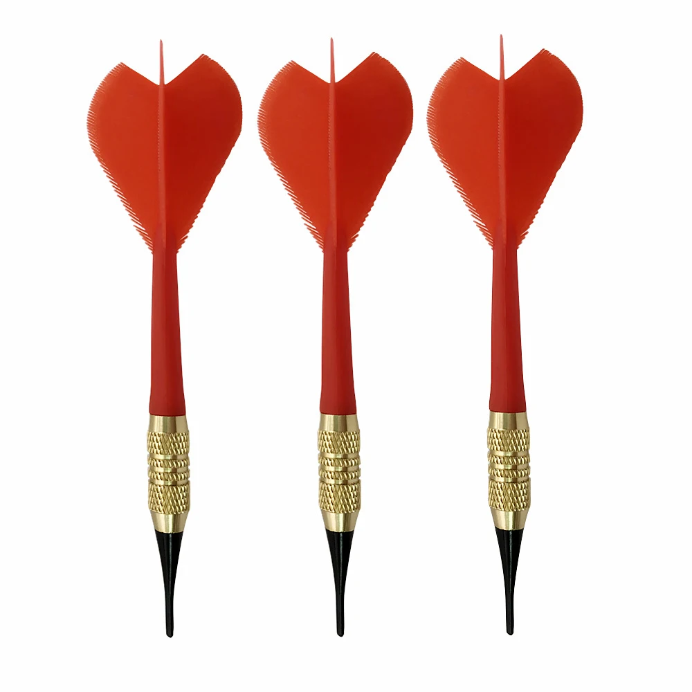 

3Pcs 9g Electronic Safe Dart Set Soft Nylon Tip Brass Barrel PC Flight Competition Training Dart