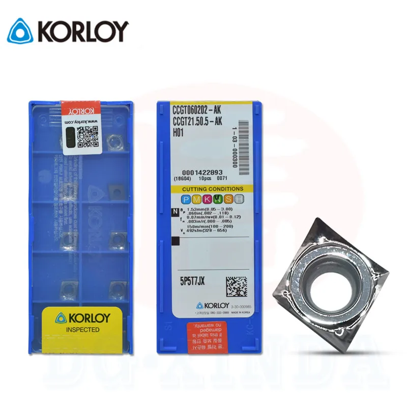 Фреза с ЧПУ для алюминия, KORLOYR CCGT060202, CCGT060204, CCGT060208-AK, H01