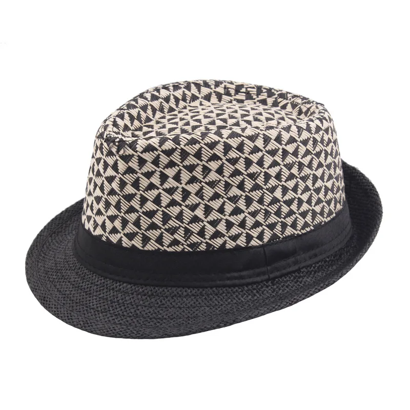 Летнее верхняя джаз шляпа Для мужчин Для женщин соломенная шляпа котелок Шапки Кепки Панама Бич Шапки gorro, защищающая малыша от солнца и сомбреро - Цвет: Черный