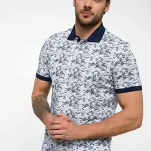 Дефакто мужская летняя рубашка поло Джокер принт хлопок короткий рукав рубашки поло Мужские Простые дышащие топы Тройник-G9729AZ18SM