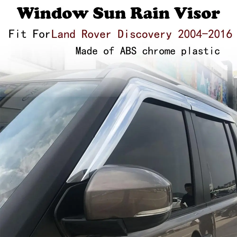 ABS Chrome plastic Window Visor Vent Shades Sun Rain Guard car accessories For Land Rover Discovery 2004-2016 | Автомобили и