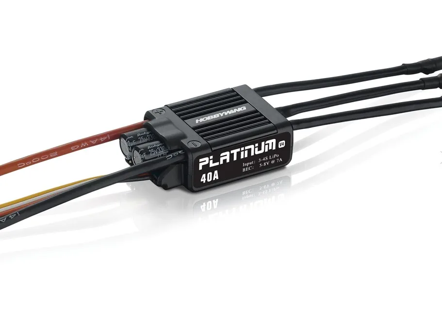 

Hot Hobbywing Platinum 25A V4 3-6S Lipo / Platinum 40A V4 ESC 3-4S Lipo Brushless ESC Speed Controller For RC Airplanes 450-480