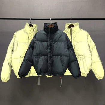 

Men Parkas FOG Essentials Laser reflective colorful Jacket Women Streetwear Oversize High Street Parka Men's Clothing Thick Coat