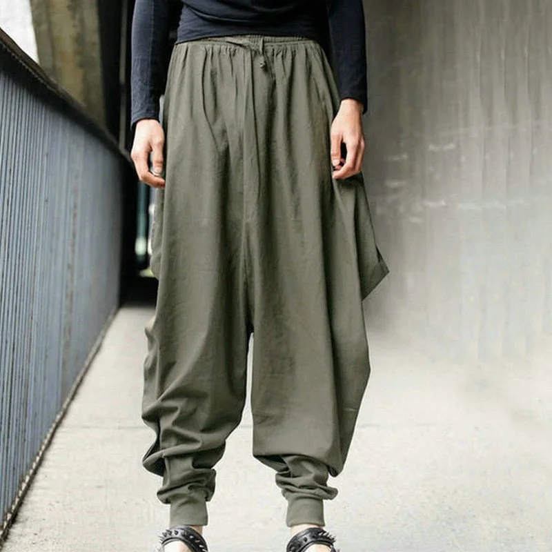 Мужские свободные брюки-шаровары в стиле хип-хоп с заниженной шаговым швом, брюки-шаровары, широкие брюки для бега, Мужская одежда, Pantalon Hombre