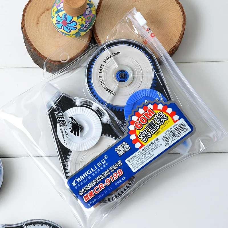 2PCS Economical Set 30m*2 Long Correct Belt Correction Tape Corretiva Papeleria Stationery Office School Supplies |