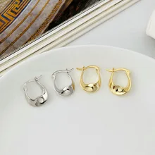  18K Gold 925 Sterling silver Hollow Irregular Twisted Hoop Huggie Earrings Charms Fine Jewelry tlE1143 