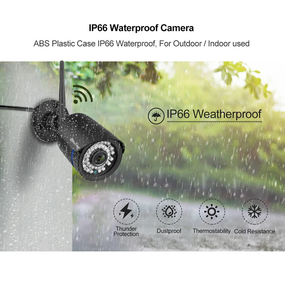  H.265 Wireless IP Camera Two Way Audio 1080P 2MP Wifi Camera Onvif IR Night Vision Waterproof TF Ca - 4.00019E+12