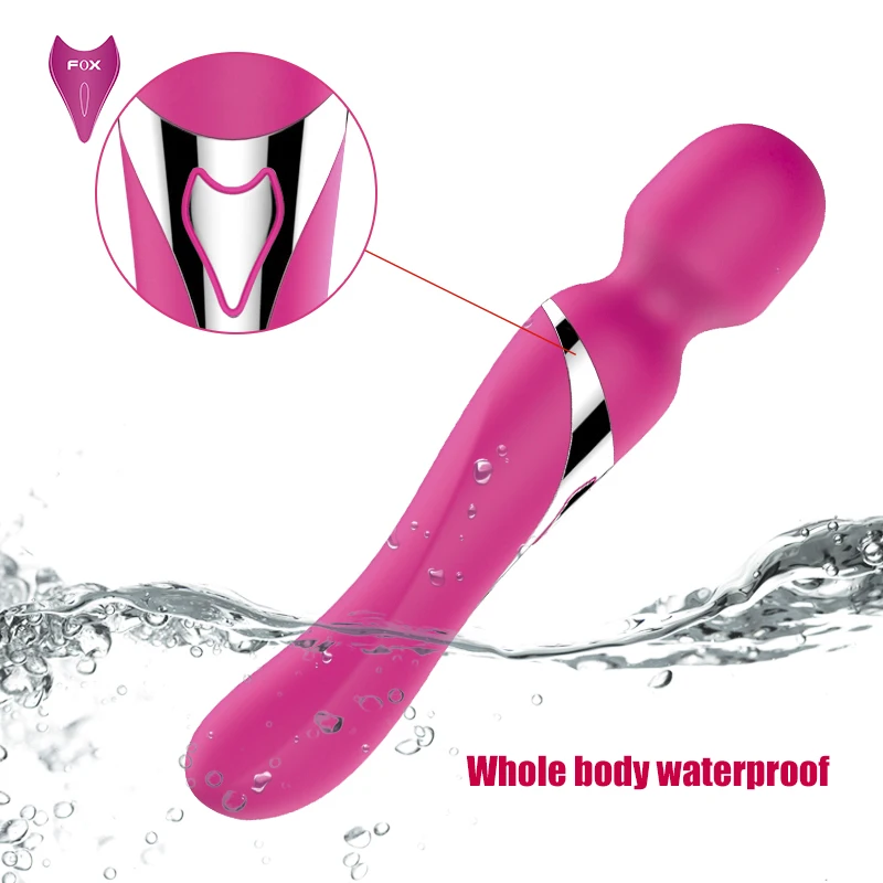 Beste VOS FOXSHOW X3 Clit Vibrators voor Vrouwen Dildo AV Toverstaf Vibrator Massager vibrator sex toys voor vrouw Dick 7 + 7 magnetische impa