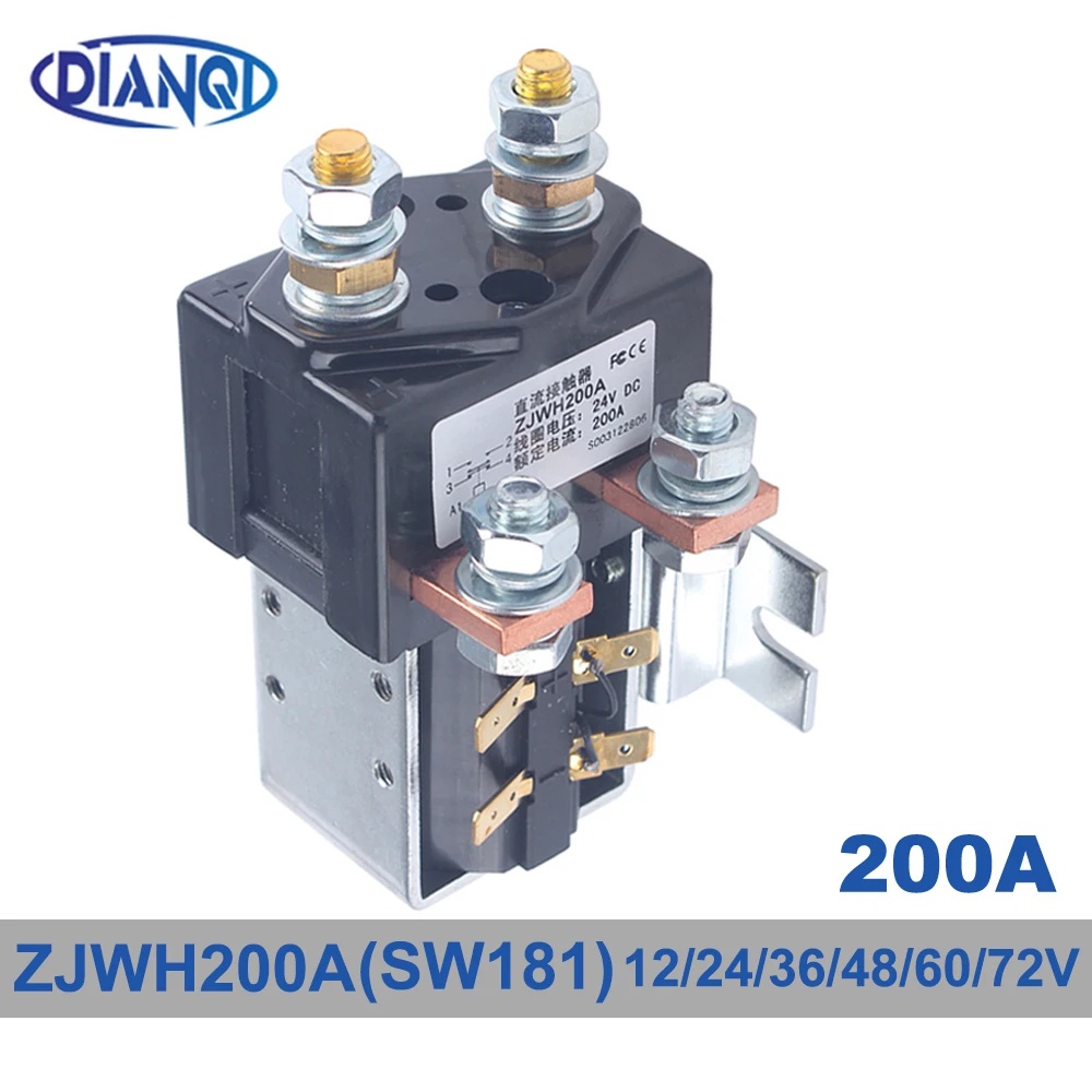 

ZJWH200A SW181 NO+NC 12V 24V 36V 48V 60V 72V 200A DC Contactor for forklift handling drawing wehicle car PUMP MOTOR