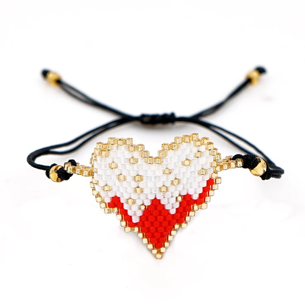 Go2boho MIYUKI браслет в форме сердца, женские браслеты, Mujer, Instagram, модные браслеты с бусинами, ювелирные изделия для любви, богемное летнее изделие, Bileklik - Окраска металла: MI-B190439A