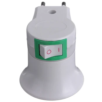 

New E27 LED Light Male Socket to EU Type Plug Adapter Converter Bulb Lamp Holder