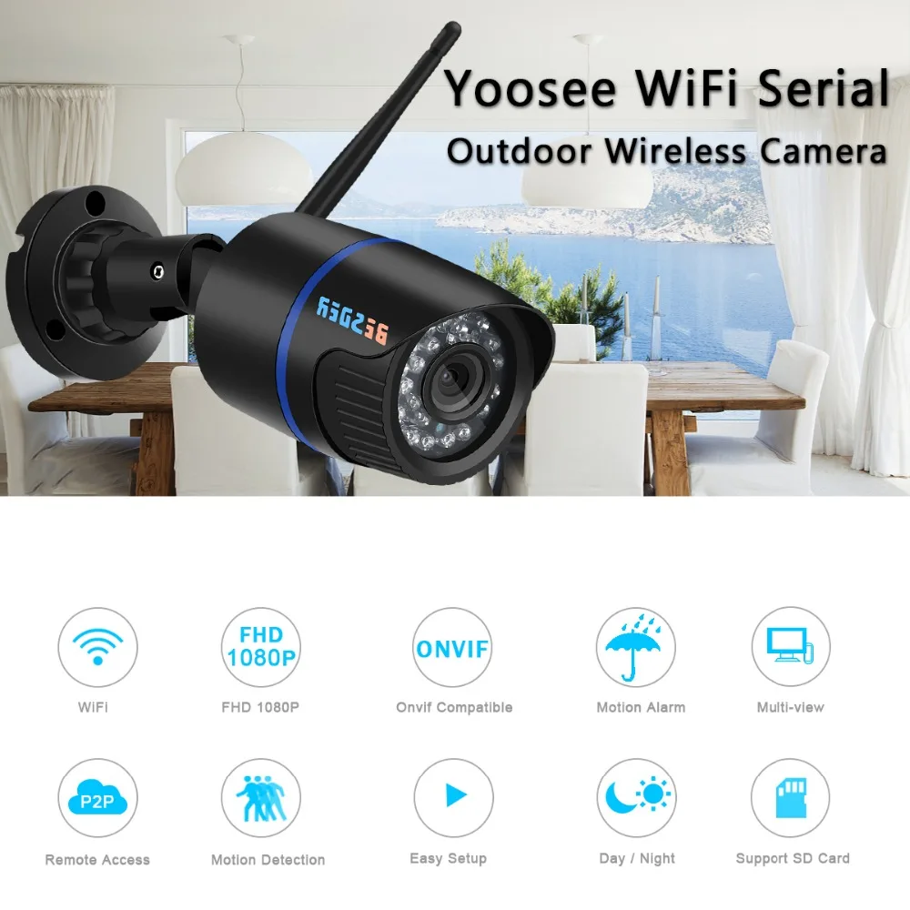 Besder Yoosee IP камера Wifi 1080P 960P 720P ONVIF Беспроводная Проводная P2P CCTV Bullet уличная камера с разъемом для карты MiscroSD Max 64G