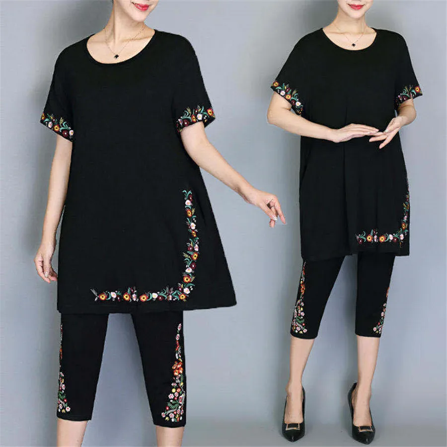 2020 Summer Clothes Women Large Plus Size 5XL Sports Suit Top And Pant Two Piece Sportwear Tracksuit Matching Set 2020 Summer Clothes Women Large Plus Size 5XL Sports Suit Top And Pant Two Piece Sportwear Tracksuit Matching Set