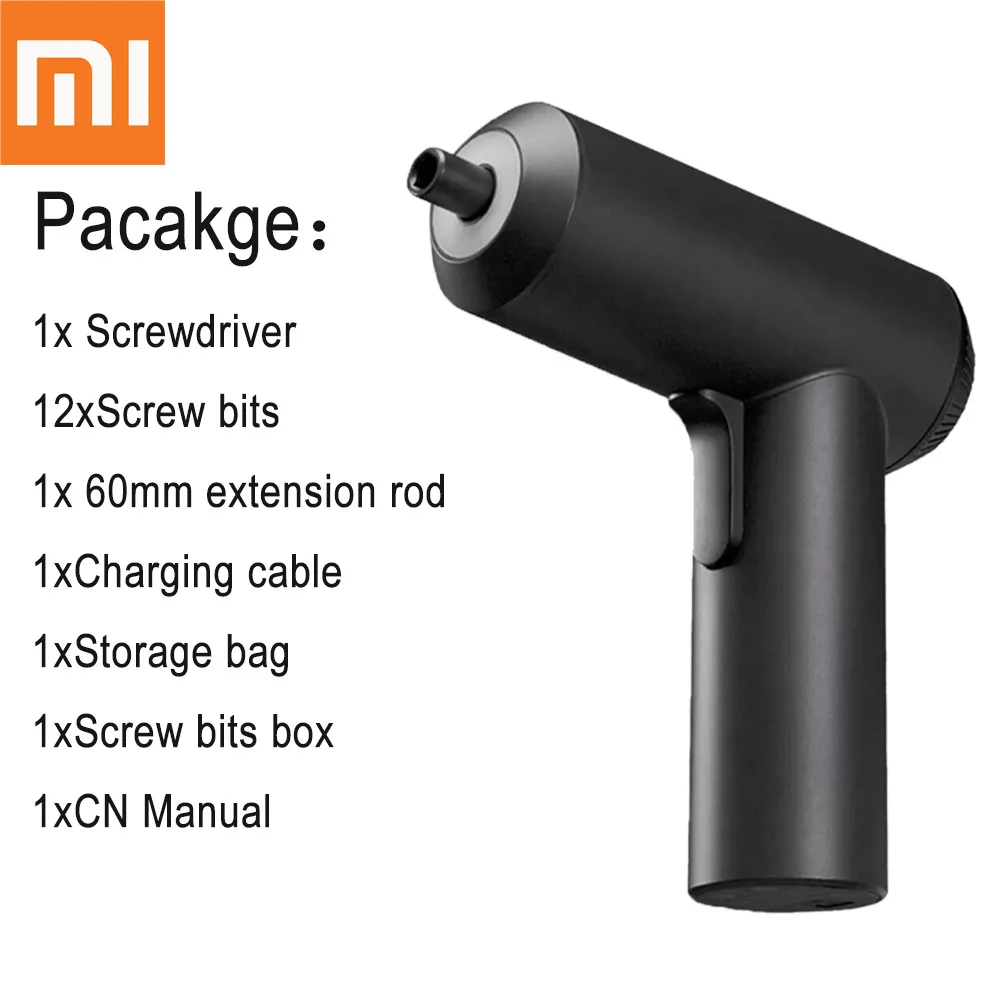 Оригинальная Аккумуляторная отвертка Xiaomi Mijia 3 6 в 2000 мАч Li-Ion 5N m электрическая с 12