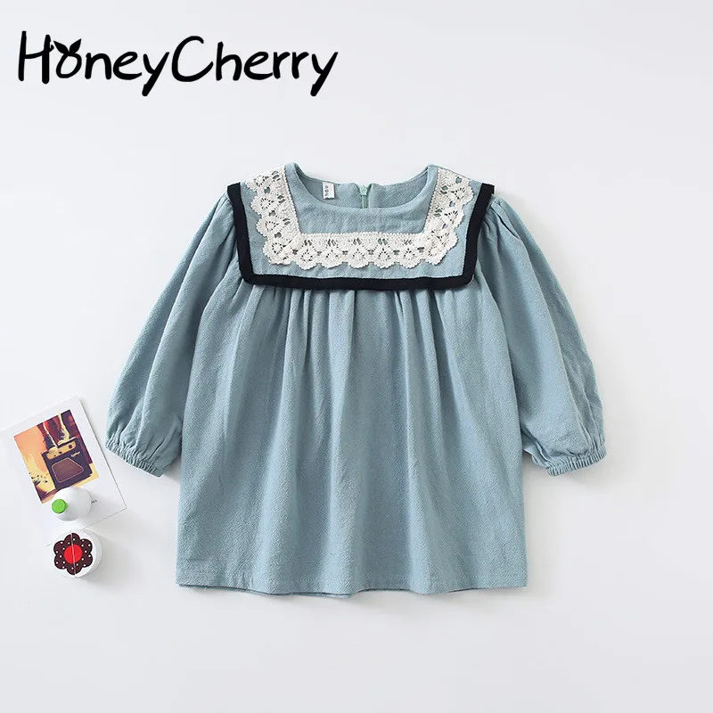 Новые платья для маленьких девочек детская одежда льняное платье для девочек в Корейском стиле