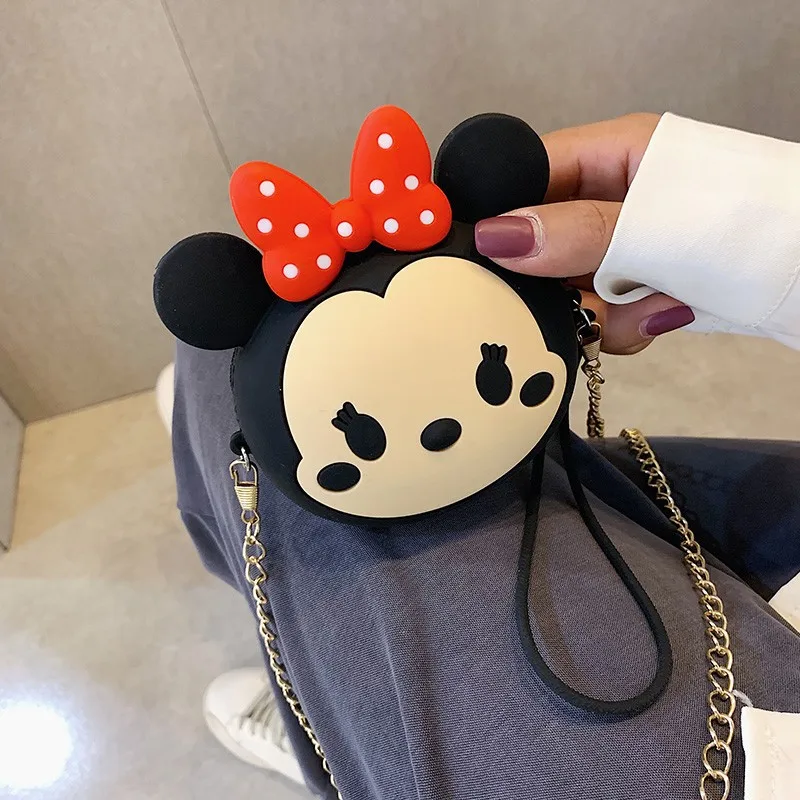 

Disney Minnie Women Silicone Coin Purses Phone Cable Data Line Storage Charger Package Headset Bag Small Purse Wallet Pouch Gift