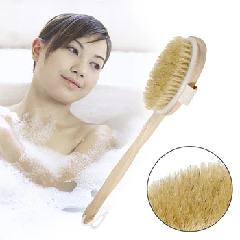 

42x7cm Exfoliating Wooden Body Massage Shower Brush Natural Bath Brush Woman Man Skin Care Body Back Massage SPA Brush