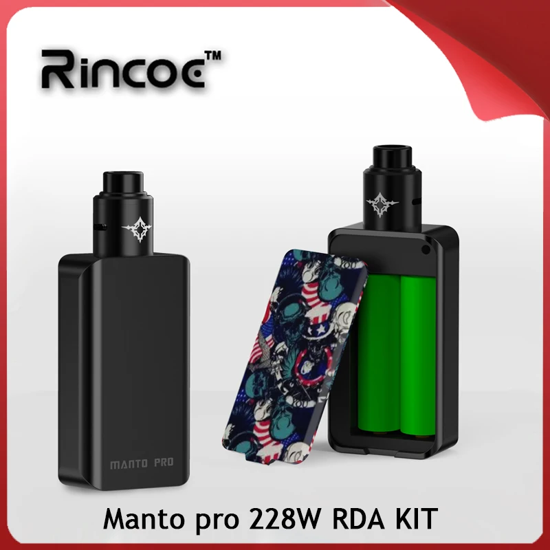 Rincoe Manto pro 228 Вт RDA Vape KIT электронная сигарета испаритель 220 коробка мод с 24 мм