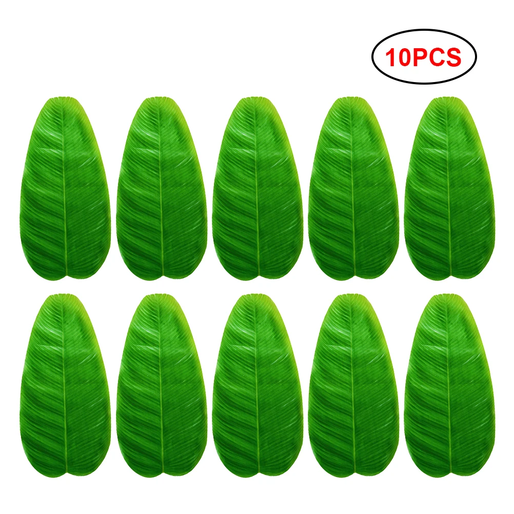 

10PCS Christmas Simulation Plants Banana Leaves Dining Table Mat Waterproof Non-slip Kitchen Placemat Green Leaves