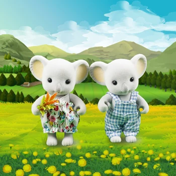 

1:12 Koala Rabbit Bear Maple cat simulation forest animal family pretend game set house furniture miniature doll for children
