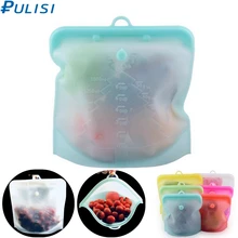 PULISI силиконовый многоразовый мешок для еды 1500 мл 50 унций герметичные контейнеры многоразовый свежий мешок для хранения продуктов Сумка-морозильник Снэк