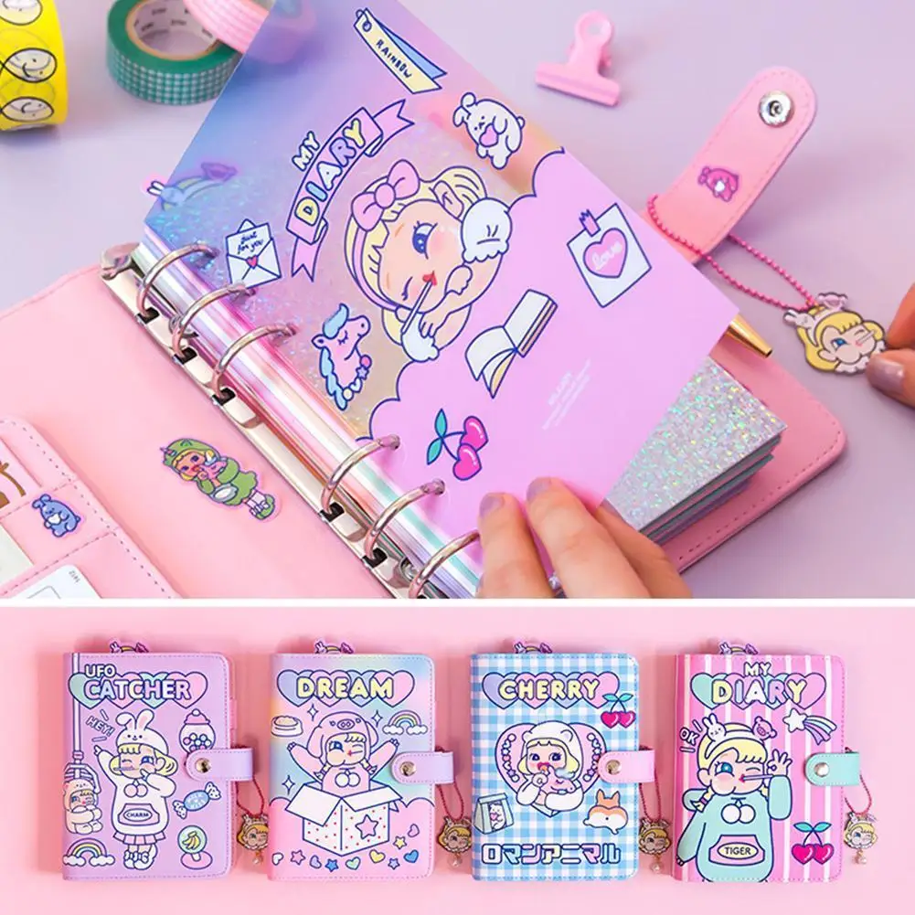 

Kawaii Diy Binder Notebook A6 Korean Spiral Diary Planner Sketcbook Travellers Fichario Note Girls Organizer Journal Book A9Y9