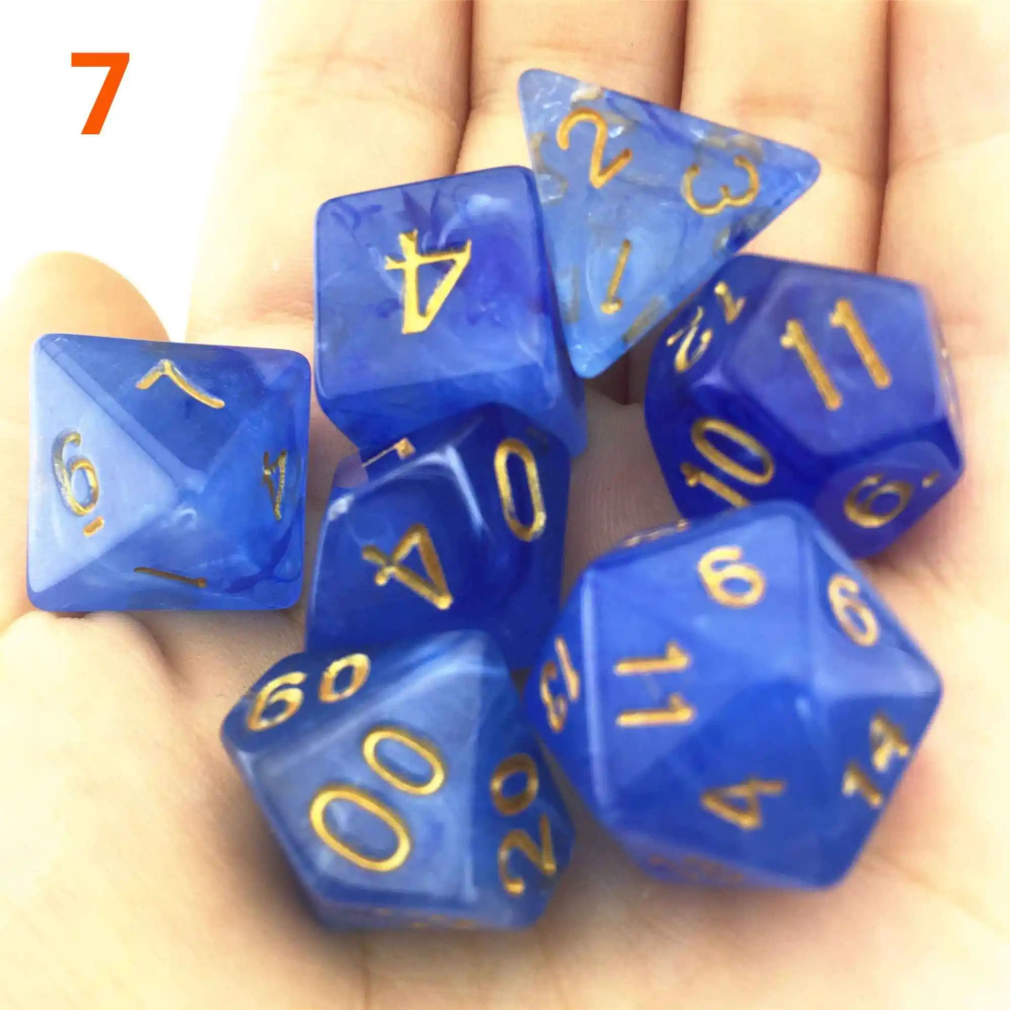 7 шт./лот 8 цветов многогранные игральные кости d & d4 d6 d8 d10 % d12 d20 TRPG набор|Кубики| |