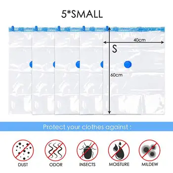 

New Travel Vacuum Storage Bags,Space Saver Bags for 85% More Compression ,Double-Zip Seal, Triple Seal Turbo-Valve with Travel H