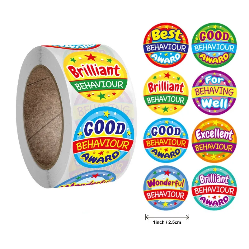 

New Colorful Cartoon Behavior Encouragement Sticker 500pcs Journal Scrapbooking Teacher Reward Stickers for Children Stationery