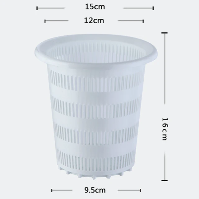 4Db 16 X 15 Cm Magasságú Háló Edényháló Csésze Ültetési Kosár Hidroponikus Növény Termesztése Kerti Szerszámok - Fehér Fekete - Image 4