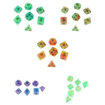 

5 Set Polyhedral Multi Sided Acrylic Dices for TRPG Game Dungeons & Dragons