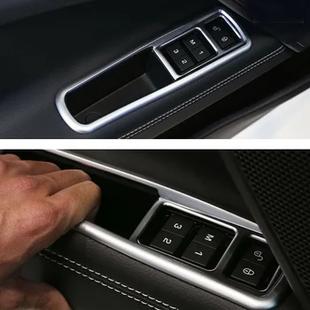 

Car Switch Panel Cover Window Trim 4pcs For Jaguar XE 2015-2018 Silver